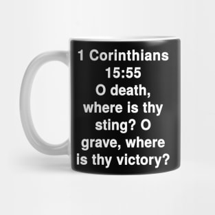 1 Corinthians 15:55  King James Version (KJV) Bible Verse Typography Mug